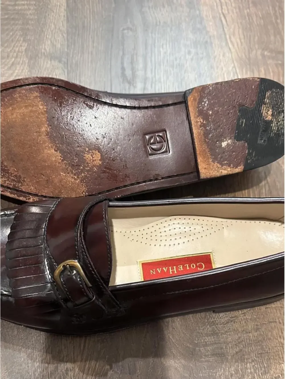 Cole Haan Men's Burgundy and Brown Loafer